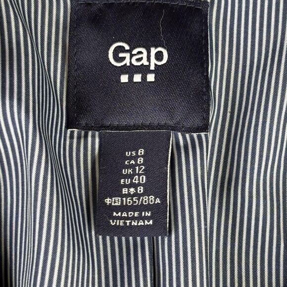 Gap Blazer Womens 8 Navy CL Academy Stretch Lined One Button Jacket Career - Picture 6 of 16